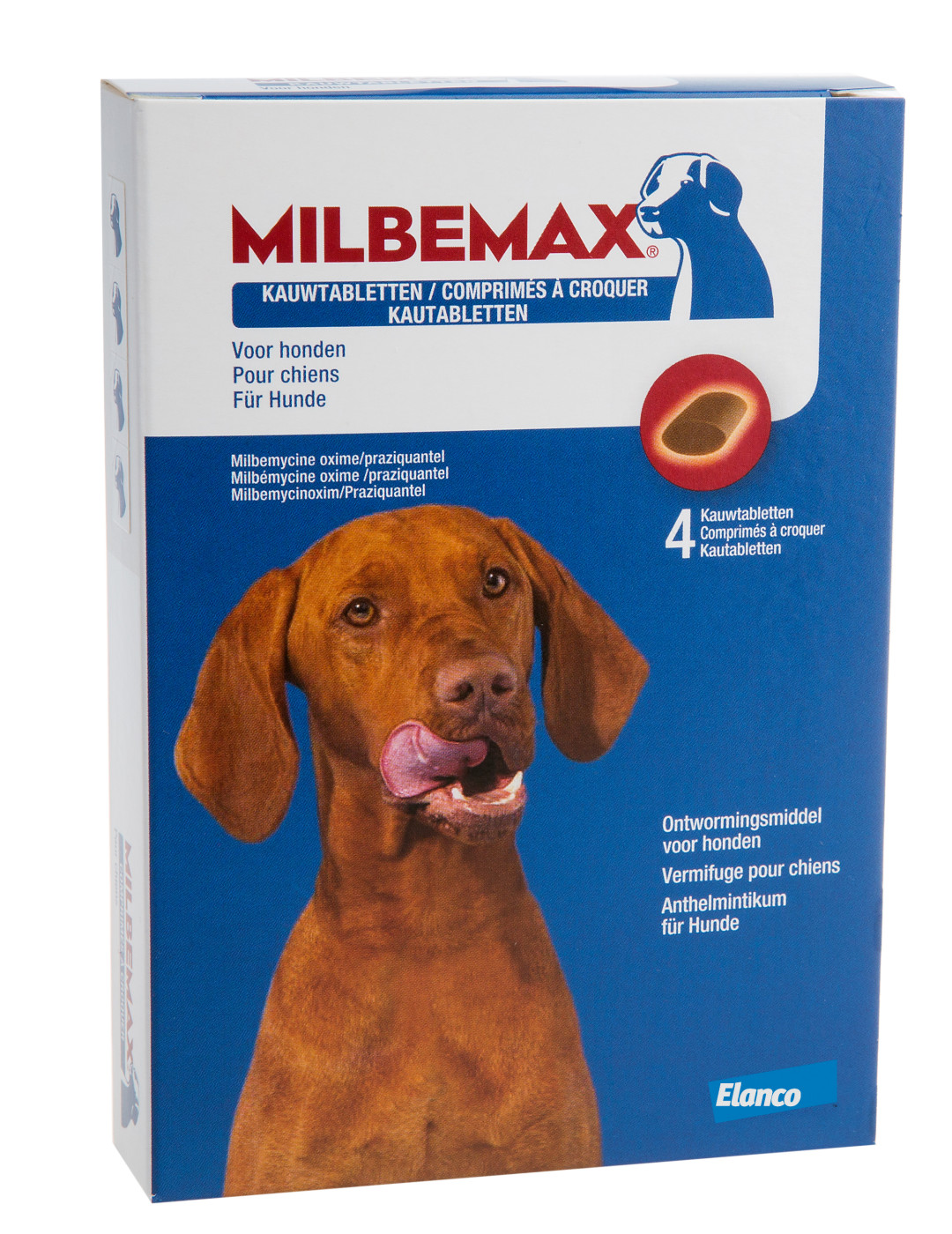 Milbemax kauwtablet hond 10 - 75 kg 4 st
